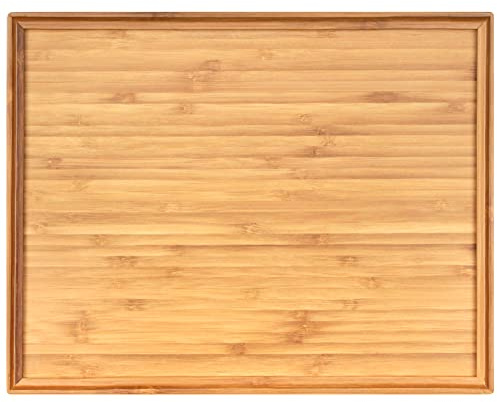 BambooMN Organic Bamboo Serving Tray, Vanity Tray, Tea Serving, Appetizers, Snacks, Charcuterie Tray, 11x8.9x0.6 - 1 Piece
