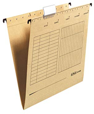 25er Set Herlitz 5874458 Hängemappe A4 UniReg farbig braun zu 5er im Polybeutel Kraftkarton, 230 g/qm (Hängemappe | 25er Set, braun)