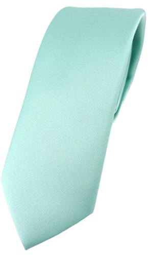 TigerTie Herren Krawatte – schmale 5,5 cm Krawatte in mint grün einfarbigem Design, ideal für Geschäftstermine, festliche Anlässe und die Freizeit