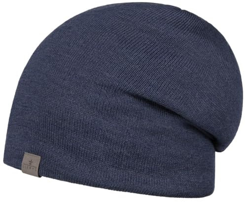 LIERYS Fine Merino Long Beanie Strickmütze Herren Damen Kinder Made in Germany Herbst Winter Denim One Size
