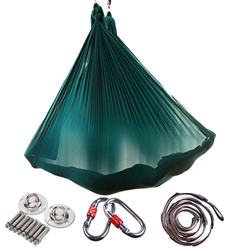 Brinny Yoga DIY Silk Pilates Premium Aerial Silks Equipment Aerial Yoga Tuch Aerial Silk elastische Yoga Hängematte mit Stoff Zubehör 5 Meter