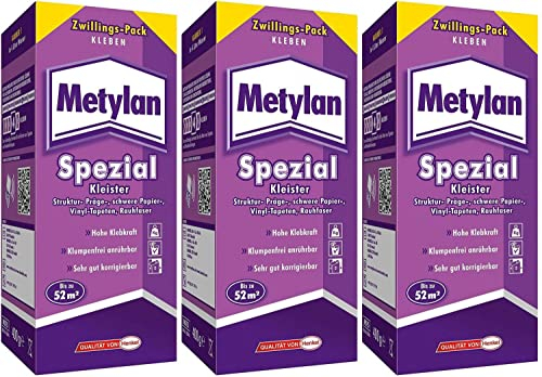 Gardopia Sparpaket: METYLAN Spezial Tapeten-Kleister, Spezialkleister mit hoher Klebkraft, 3 x 400g