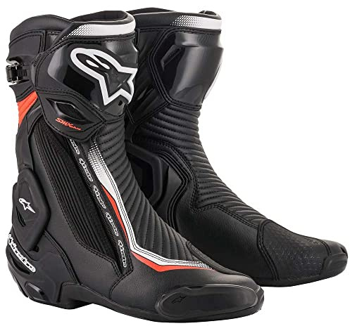 Alpinestars SMX Plus V2-Stivali Nero/Rosso Giallo Fluo, Abbigliamento per Motocicletta Unisex-Adulto