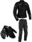 BOSmoto DAMEN MOTORRADKOMBI JACKE + HOSE + HANDSCHUHEN - BIKE MOTORRAD ROCKER TOURING in verschiedenen farben (XS, Schwarz)