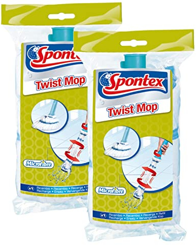 Spontex Twist Mop Microfibre Refills, Pack of 2