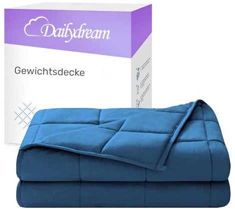 Dailydream Therapie Gewichtsdecke aus Baumwolle, 6Kg für Erwachsende, 135x200cm, Blau