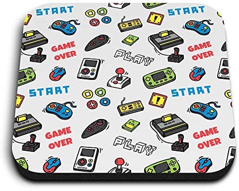 1 x Square MDF Fridge Magnet - Video Game Icons Gamer Online 8288