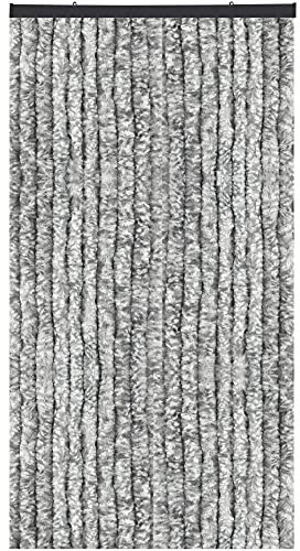 Bestlivings Flauschvorhang in Sondergröße - Türvorhang Breite: 120cm - Länge: 250cm, Hellgrau Meliert