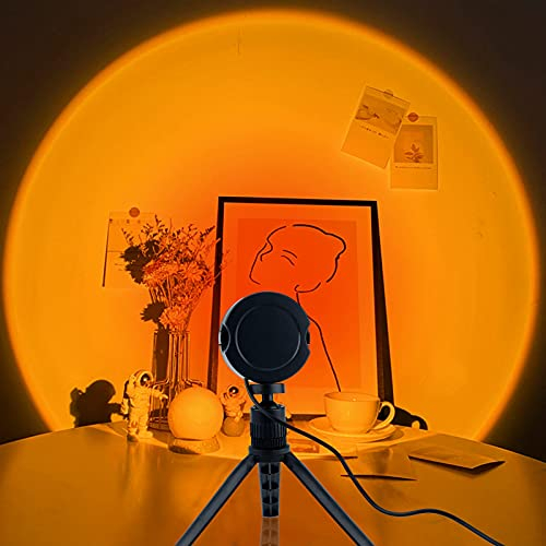 Sunset Lamp, Lampada Proiettore Tramonto, Lampada da Terra LED Dimmerabile, Colorate Sunset Lamp, Lampada da Proiezione Arcobaleno, Ruotabile di 180° per Home Party Decor