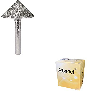 Albedel Tapered Drill Bit Chamfer Cutter Countersink Diamond Grinding Hole Tool 30mm Dia 90 Degree 8mm Shank For Ceramic Glass Marble Wood