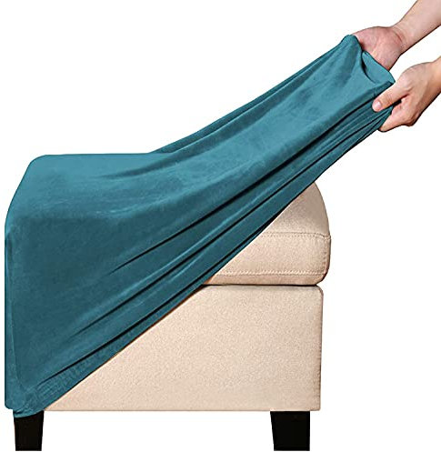 Housses de Pouf Carrées Extensibles Housse Ottomane en Velours Housse de Repose-Pieds Rectangle 68-82cm Housse de Protection pour Repose-Pieds Carrées (Color : F)