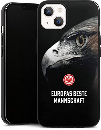 Silikon Hülle kompatibel mit Apple iPhone 13 Case schwarz Handyhülle Eintracht Frankfurt Offizielles Lizenzprodukt Europameisterschaft