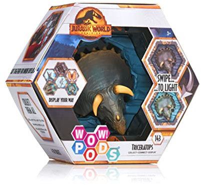 WOW! STUFF Jurassic Dominion Triceratops Wackelkopf-Figur, offizielle Fan-Kingdom-Ware, Spielzeug und Geschenke für Jungen und Mädchen, Grau, 10,2 cm