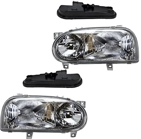 ATEC Germany 2x Hauptscheinwerfer vorne links + rechts H1 Frontscheinwerfer ohne Stellmotor, Kompatibel mit VW GOLF III (1H1), GOLF III Cabriolet (1E7), GOLF III Variant (1H5)