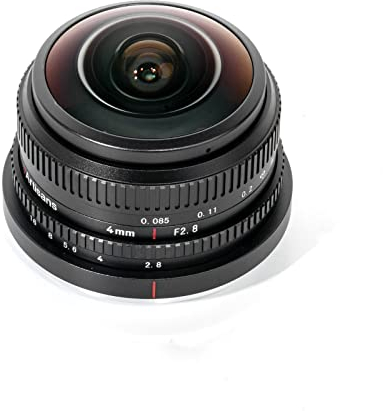 7artisans 4mm F2.8 Objectif fisheye Circulaire, Angle de Vue Ultra Grand Angle 225°, Compatible avec Les caméras à Monture M4/3 EPL7 EPL9 E-M1 E-M5 E-M10 E-Pen-P G1 G2 G3 GX7 GX8 GM5 GM10 GH3 GH5
