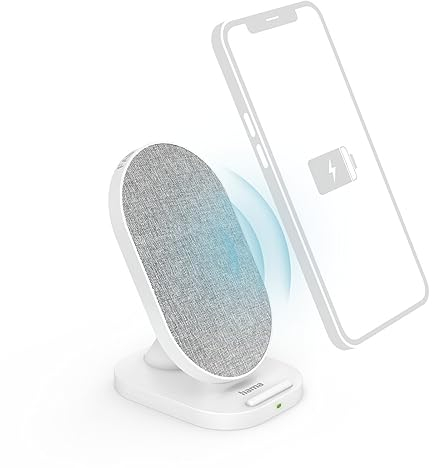 Hama Wireless Charger, induktive Ladestation, 10W (Qi Ladestation, Ladestation, Handy Ladestation, Schnellladegerät, Fast Charge, kabellos Laden, Induktions Ladegerät) weiß