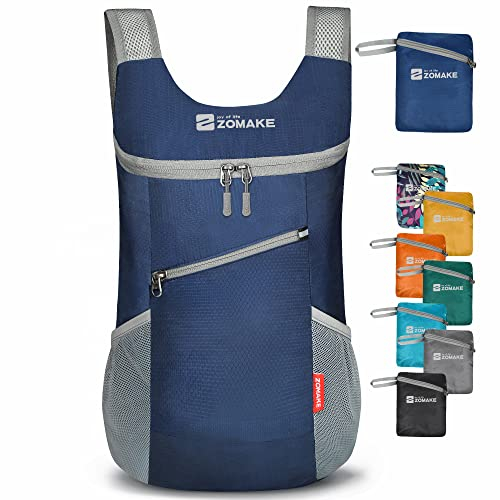 ZOMAKE Faltbarer Rucksack Klein Ultraleicht,Wanderrucksack 14L(Königsblau)