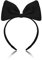 WLLHYF Schwarzes Schleifen-Stirnband Kopfschmuck für Frauen und Mädchen, Valentinstag Rote Schleifen-Haarbänder Haarband Perfekter Haarschmuck für Party und Cosplay (Schwarz)