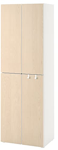 Ikea PLATSA/SMÅSTAD Kleiderschrank, 60x57x181 cm, Birke weiß / mit 2 Kleiderstangen