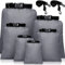 wasserdichte Trockentaschen Trockenbeutel Set 15 L+ 8 L +5 L+4 L+3 L+ 2 L wasserdichte Packsäcke Leichte Säcke und 2 Lange Verstellbare Schultergurte (Grau, 6 Stücke)