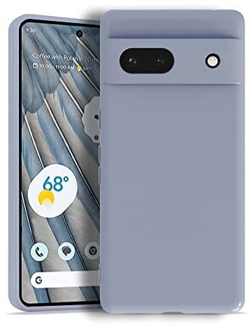 KRUSKY Liquid Silicone Case for Google Pixel 7a, Soft Gel Rubber Anti-scratch Shockproof Slim Full Body Protection Phone Case Cover Compatible with Google Pixel 7a (Lavender gray)