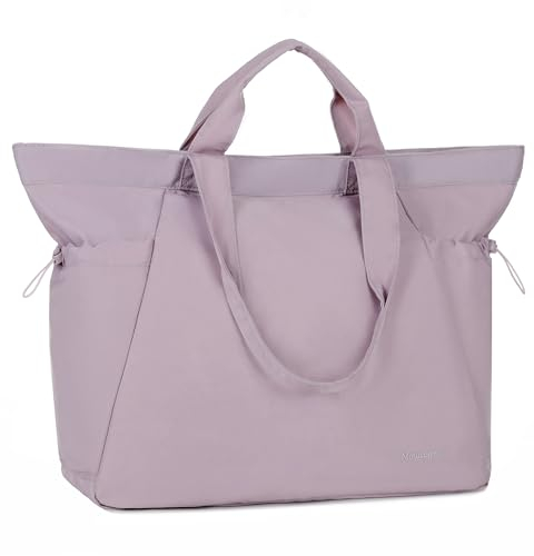 Mouteenoo Tote Bag mit Reißverschluss, Handtasche Damen, Große Schultertasche für Fitnessstudio, Arbeit, Reisen, Schule (Mauve)