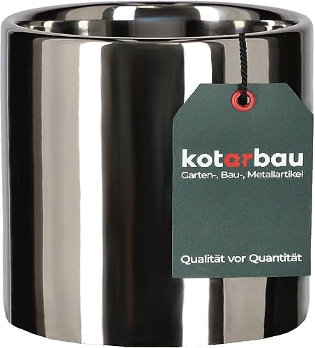 KOTARBAU® Pot de fleurs brillant - 80 mm - Cylindre - En céramique - Argenté - Pour plantes d'intérieur
