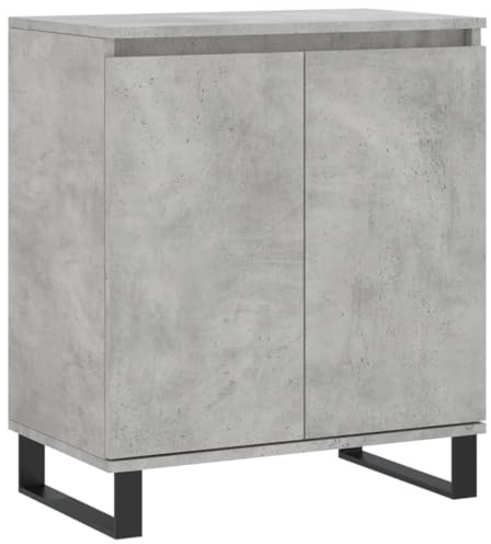 vidaXL Sideboard, Kommode mit viel Stauraum, Highboard Wohnzimmerschrank mit Eisenbeinen, Schrank Anrichte Beistellschrank, Betongrau Holzwerkstoff