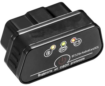 KW901 Mini ELM327 V1.5 Bluetooth 5.0 Wireless OBD-II OBD2 Car Auto Diagnostica Scan Tools compatibile con Android e IOS (nero)