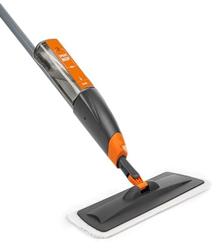 LOBA Sprühwischer mit Sprühfunktion - Bodenwischer mit Wassertank - 360° Drehkopf - Nachfüllflasche - 250 ml Refill Reinigungskonzentrat - Wischmopp für alle Bodenarten wie Holz- & Designböden