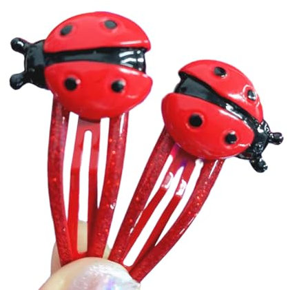 Hangsu Jolie pince à cheveux en forme de coccinelle pour prendre des photos pour femme, fille, Noël, Halloween, diadèmes antidérapants en tissu coloré pour cheveux fins et longs