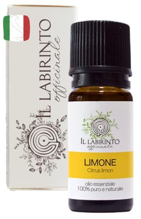 Olio Essenziale Limone alimentare puro Italiano Il Labirinto Officinale - Oli Essenziali Naturali - Olio essenziale per Diffusori e Umidificatori, Aromaterapia - 10ml