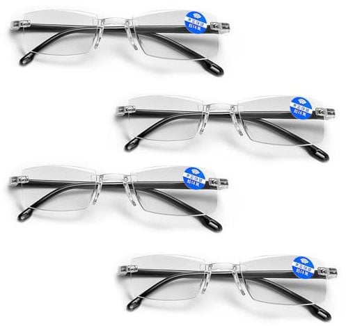 Autozoom Brille 4 Stück Automatische Lesebrille Autozoom Brille Automatische Lesebrille Brille mit Sehstärke Reading Glasses Nah und Fern für Presbyopie Einstellbare Brille für Damen und Herren