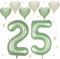 VUCDXOP Avocado Grün Luftballon 25, XXL Riesige Geburtstag Ballon 25, 40 - 101cm Ballon Zahl Deko Folienballon Zahlen 2 & 5, Geburtstagsdeko Jubiläum Party Deko, Fliegt mit Helium (Nummer 25/52)