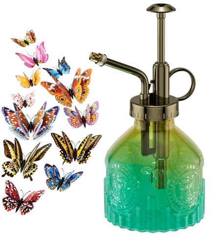 Estefanlo Pflanzenspritzer, Pflanzen-Sprühflasche aus Glas für Zimmerpflanzen und Sukkulenten im Innen- und Außenbereich (braun-grüner Farbverlauf)