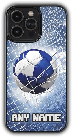 mypetsdirect.co.uk iPhone XS MAX Personalised Football Phone Case - Custom Name Soccer Ball Cover Compatible for iPhone & Android - Customised Gift for Boys and Girls, Anti-Scratch, Anti-Drop-Shock