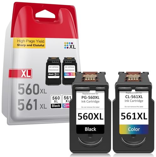 APEXCOLOR 560 561 Patronen XL, PG-560XL CL-561XL Multipack Ersatz für Canon Druckerpatronen 560 561, für Canon TS5350 TS5351 TS5352 TS5353 TS7451 TS7450 Drucker