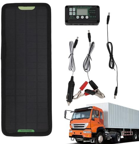 Mainteneur De Batterie Solaire – Chargeur De Panneau Solaire Pour Batterie De Voiture 24 V | Chargeur De Batterie De Voiture Plug And Play 32x12cm, Pour Bateaux, Tracteurs, Automobiles, Motos, Camions