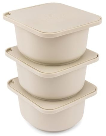 Babadoh Pizza Dough Proofing Silicone Containers with Lids | Pizza Making Accessories | Set of 3 | Dough Color | Original Size (make 12 Pizzas)