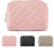 MAGEFY Kosmetiktasche Kleine Make up Tasche Cord Schminktasche mit Fächern Reise Reise Make up Tasche für Mädchen Frauen, Rosa