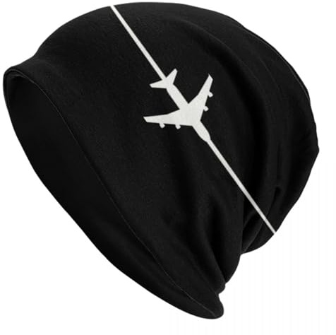 HEBUOUI Luftfahrt Flugzeug Kreuzung Mütze Unisex Winter Warme Haube Homme Strickmützen Outdoor Flugzeug Pilot Mützen Mützen Personalisiertes Freund