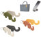 MIUPOO Desktop Creative Foldable Lazy Mobile Phone Holder,Elephant Dual Folding Cell Phone Stand,Portable Mini Mobile Phone Holder,Backpack Pendant Key Ring,3 in 3 Colors