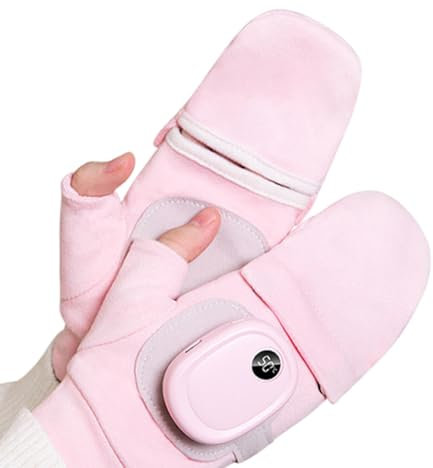 Heated Gloves | Quick Heating Winter Warm Heated Gloves,Soft Adjustable Fingerless Heated Gloves, Portable Battery Powered Mittens for Hunting, Camping