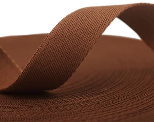 Wambere Baumwoll Schrägband Nahtband,25mmx2Yard,Einfassband Köperband Baumwollband Textilband Fischgrätenband Köperband Wimpelband Twillband Webbing Band für Schneidern DIY-Nähen Basteln,Braun