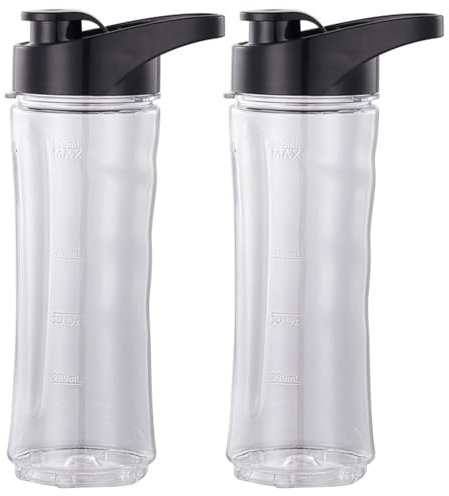 Jcasbdn 2Pcs Blenders Bottle 20oz Clear Plastic Sport Water Bottle with Lid Useful and Practical Cups Replacement Parts