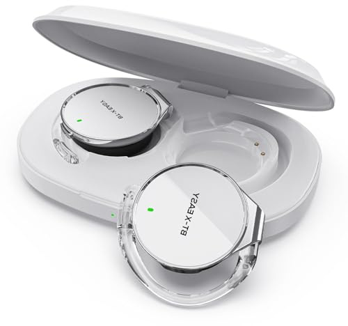 Micool On Ear Kopfhörer Bluetooth 5.4, Open Ear Kopfhörer Kabellos Geräuschunterdrückung, Wassertropfenförmiges Clip On Sport Headset-Bluetooth mit 4 Mikrofon, Comfort Fit Ohrhaken Ohrhörer-weiß