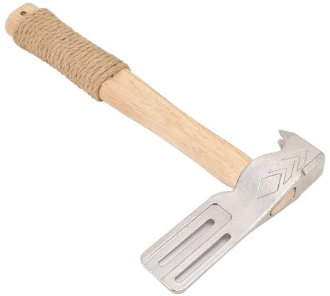 Magnetic Roofing Hatchet Hammer with Nail Holder, Multi-Functional Shingle Tool with Wood Handle & Anti-Slip Hemp Rope for Roof Contractors, Hacha para Roofing Magnetic