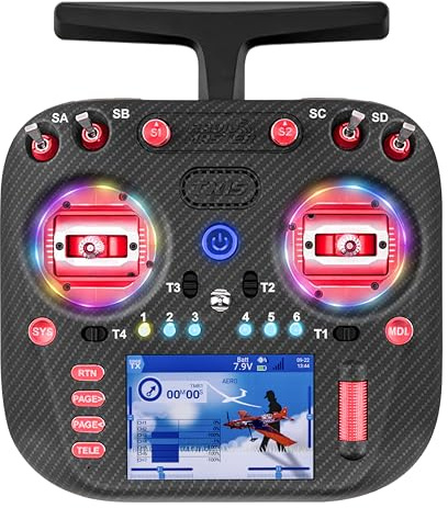Radiomaster TX15 Max 2,4 GHz EdgeTX Funksender mit AG02 CNC Hall-Gimbals, 3,5 Zoll IPS-Touchscreen, für FPV-Drohnen, Multikopter, RC-Helikopter, Autos & Boote, Modus 2 (Rot)