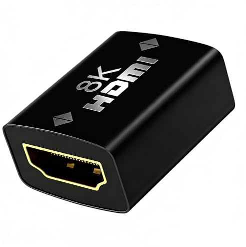vgggrd HDMI Coupler HDMI Female to Female Connector with HDR Support 8K@60Hz / 4K@120Hz / UHD 1080p, Gold Plated HDMI Adapter, High Speed Cable Extender(Black)