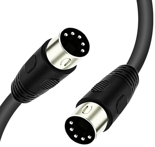 BSHTU Cavo midi a 5 pin, connettore jack DIN a 5 pin maschio a maschio, cavo audio per controller MIDI, cavo midi compatibile con campionatore, sintetizzatore, batteria elettronica, tastiera di